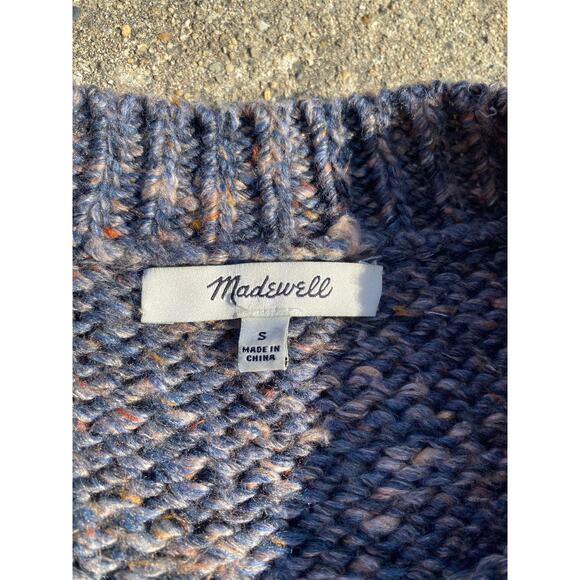 Madewell Womens SZ S Purple Blue Marled Sweater Angelinan’s Crew Neck Pullover - Picture 3 of 4